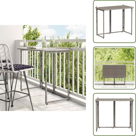 Muebles de exterior - vidaXL Mesa de jardín plegable gris 90x51x75 cm ratán sintético - Mesa de jardín gris