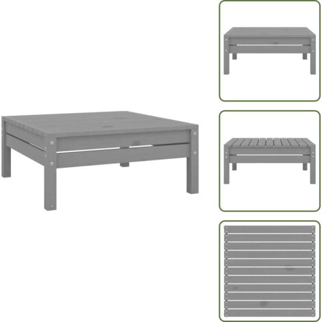 Muebles de exterior - vidaXL Taburete de jardín de madera maciza de pino gris - Taburete de patio