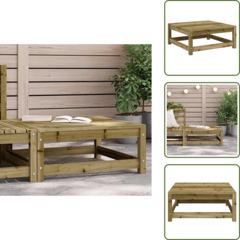 Muebles de exterior - vidaXL Taburete de jardín madera de pino impregnada 70x70x30 cm - Taburete de patio
