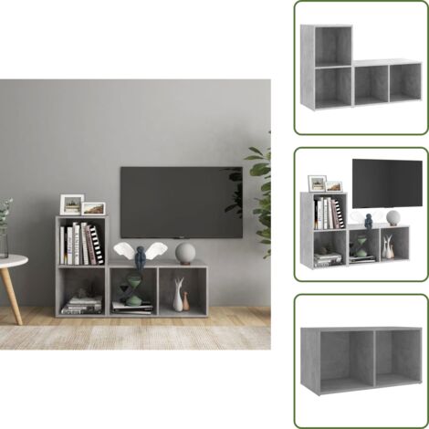 Muebles de ingeniería - vidaXL Muebles de salón 2 piezas madera ingeniería gris hormigón - Muebles gris hormigón