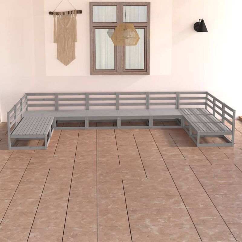 

Muebles de jardín 10 piezas madera de pino maciza