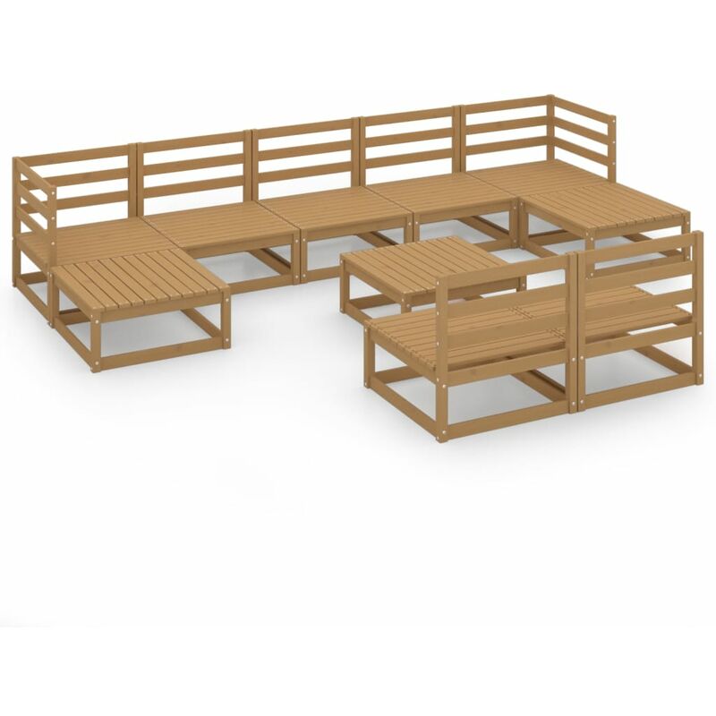 

Muebles de jardín 10 piezas madera maciza de pino