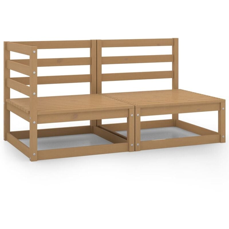 

Muebles de jardín 2 piezas marrón miel madera maciza de pino