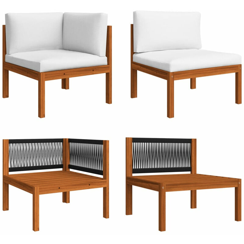 

Muebles de jardin 2 pzas con cojines madera maciza de acacia