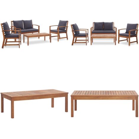 Muebles de jardín 4 piezas con cojines madera acacia maciza - Muebles de jardín - Sofás de jardín