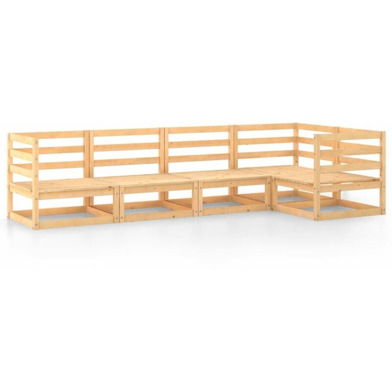

Muebles de jardin 5 piezas madera maciza de pino