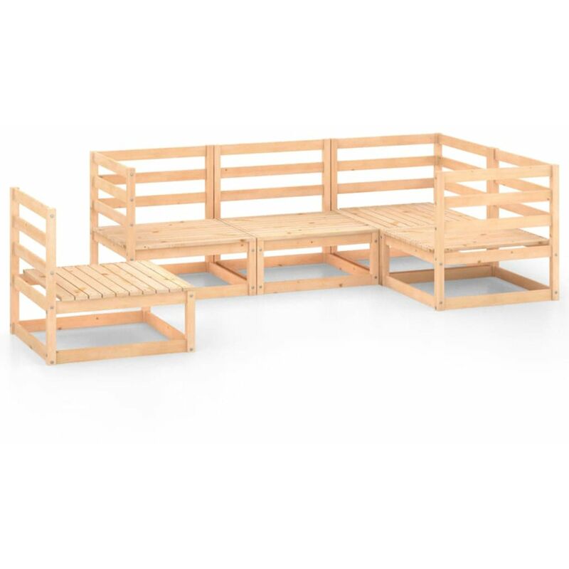 

Muebles de jardin 5 piezas madera maciza de pino