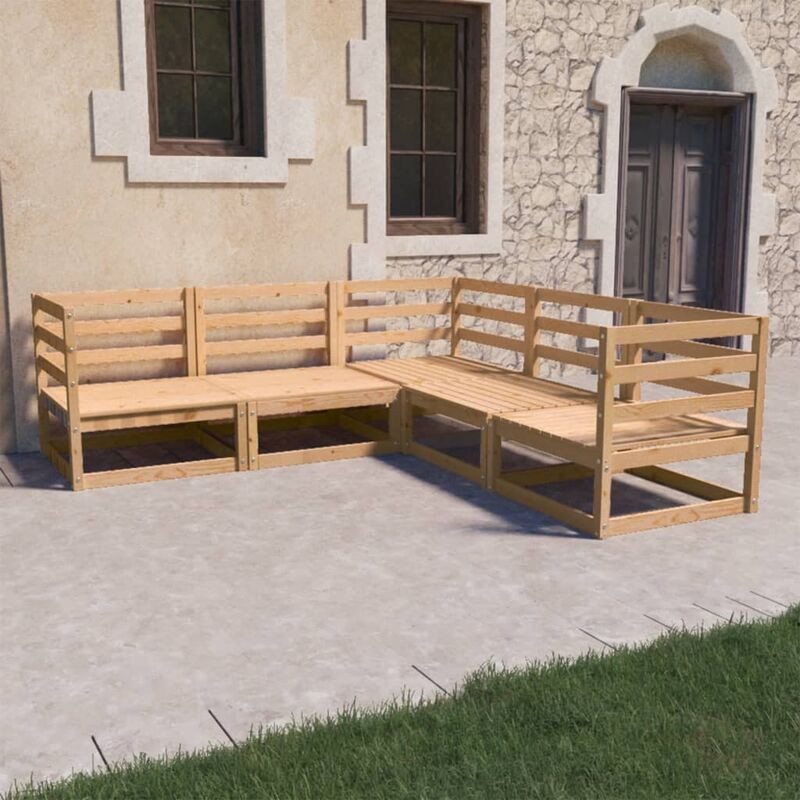 

Muebles de jardín 5 piezas madera maciza de pino