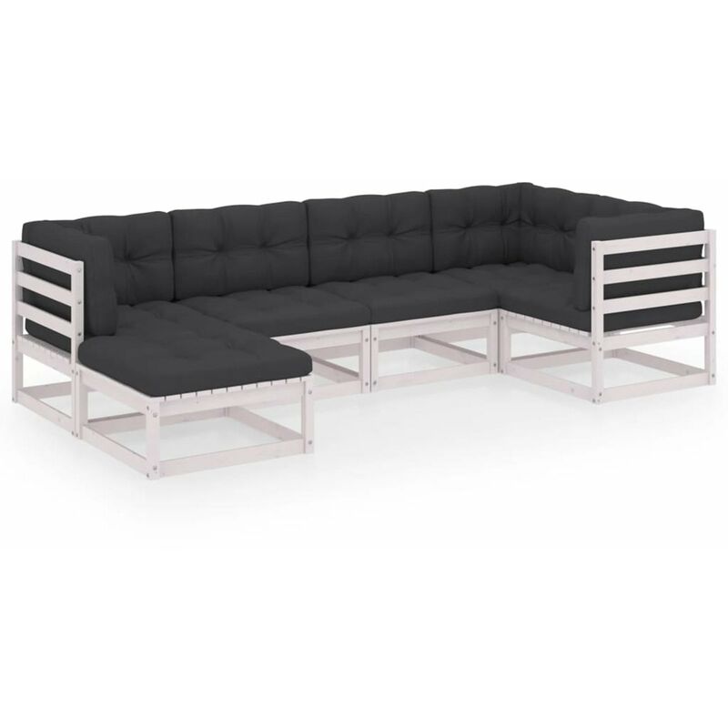 

Muebles de jardin 6 piezas con cojines de madera de pino maciza