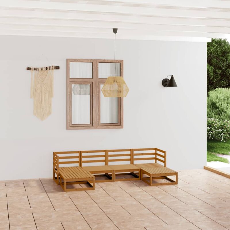 

Muebles de jardín 6 piezas madera maciza de pino