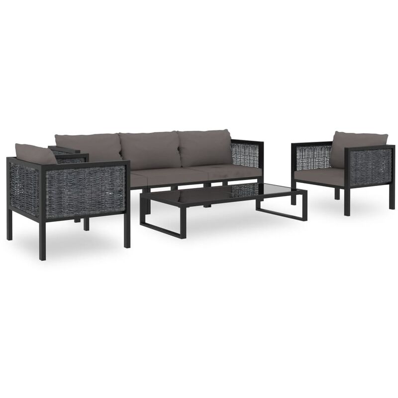

Muebles de jardín 6 pzas y cojines ratán sintético antracita