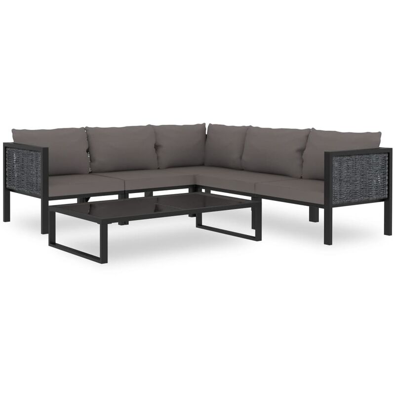 

Muebles de jardín 6 pzas y cojines ratán sintético antracita