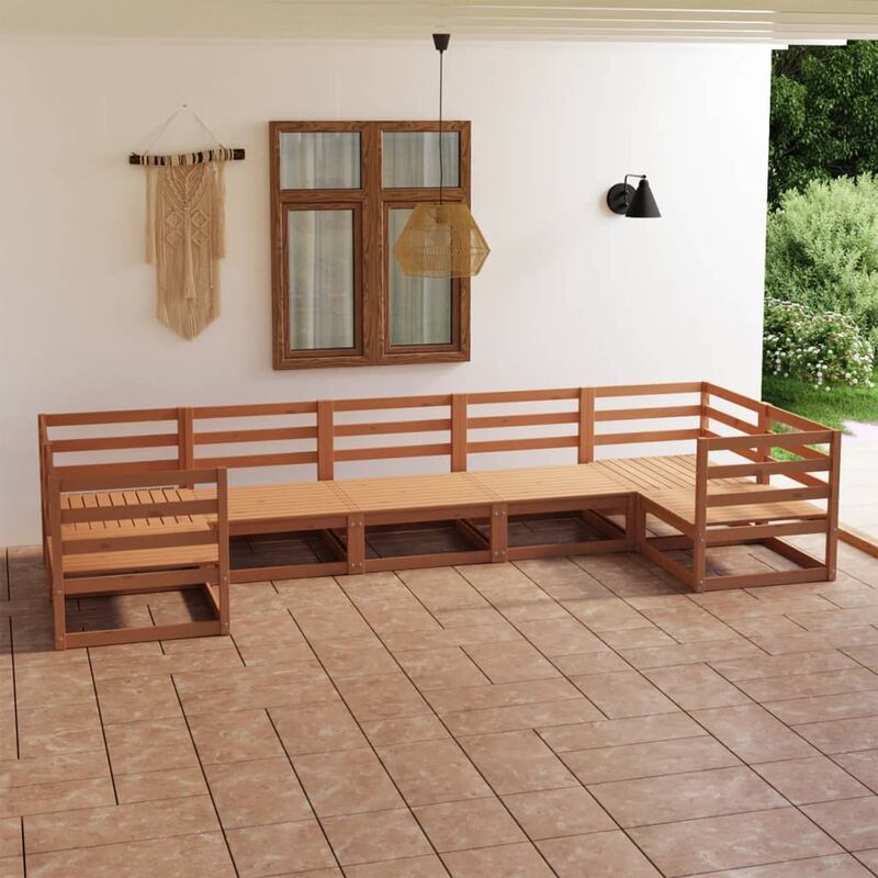 

Muebles de jardín 7 piezas madera maciza de pino
