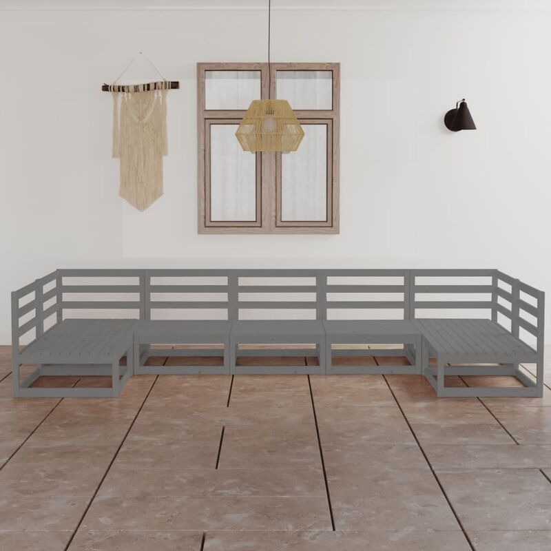 

Muebles de jardín 7 piezas madera maciza de pino