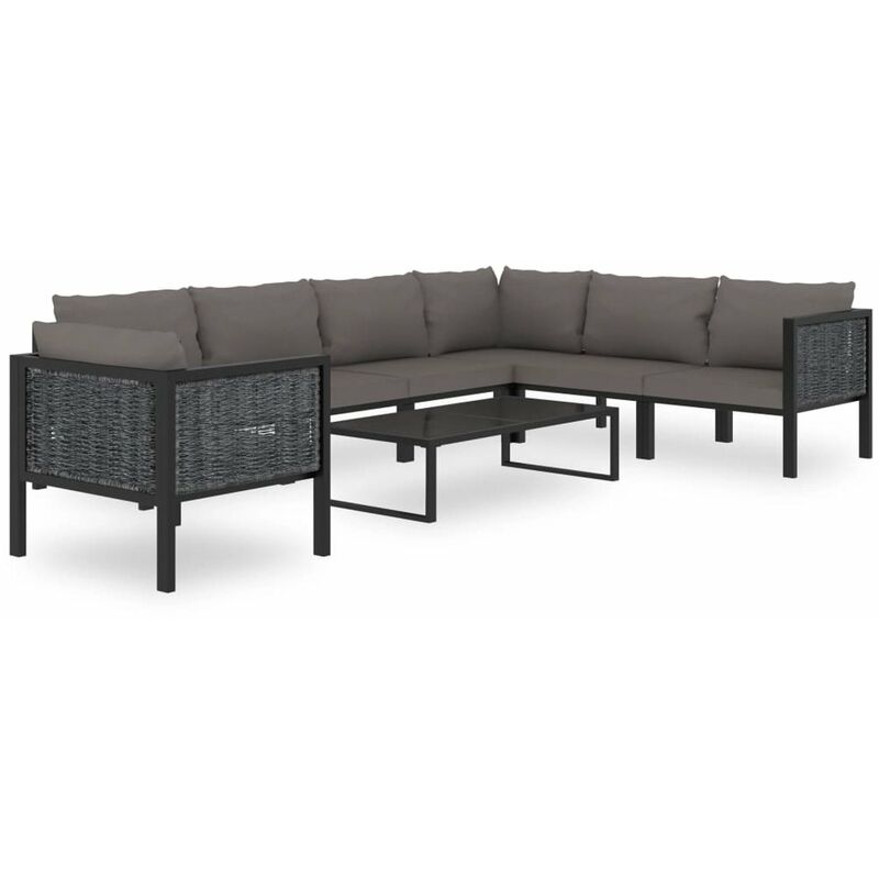 

Happyshopping - Muebles de jardin 8 pzas y cojines ratan sintetico antracita