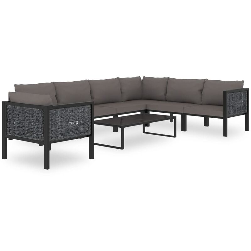 

Muebles de jardín 8 pzas y cojines ratán sintético antracita