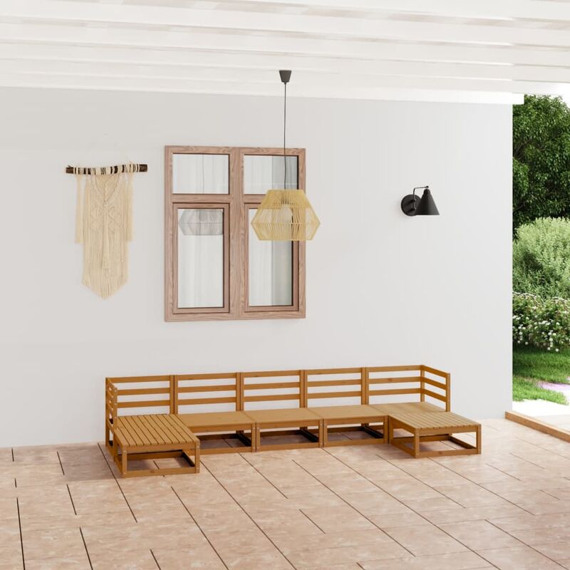 

Muebles de jardín 9 piezas madera maciza de pino