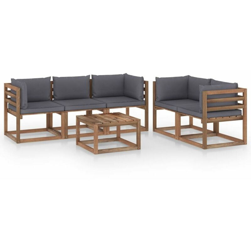 

Muebles de jardin de 6 piezas con cojines antracita