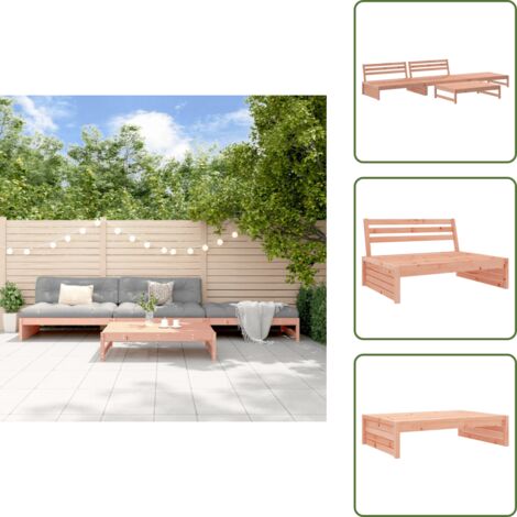Muebles de jardín de madera - vidaXL Juego de muebles de jardín 4 pzas madera maciza abeto Douglas - Sofás de jardín de abeto douglas