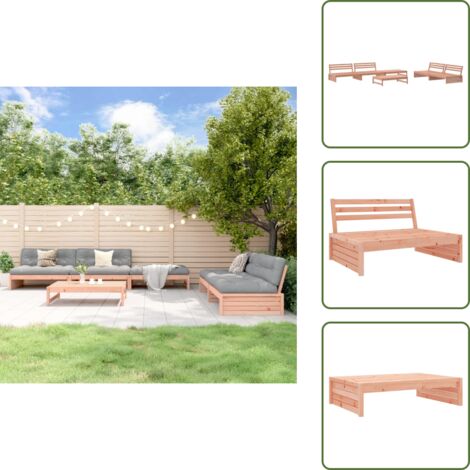Muebles de jardín de madera - vidaXL Juego de muebles de jardín 6 pzas madera maciza abeto Douglas - Sofás de jardín de abeto douglas