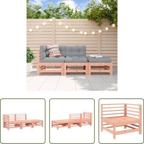 Muebles de jardín -  Juego de muebles de jardín 3 pzas madera maciza abeto Douglas