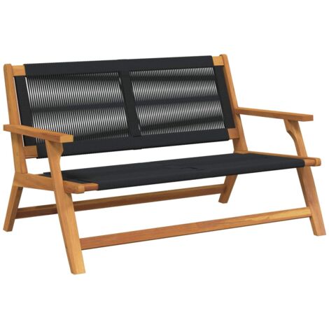 Muebles de jardín Negro 78 x 122 x 73cm Madera maciza de Acacia