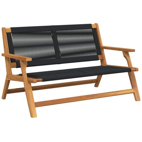 Muebles de jardín Negro 78 x 122 x 73cm Madera maciza de Acacia vidaXL