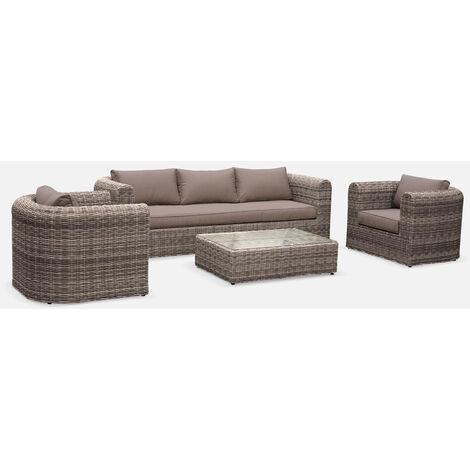 Conjunto de muebles de jardín de resina trenzada iitación ratán