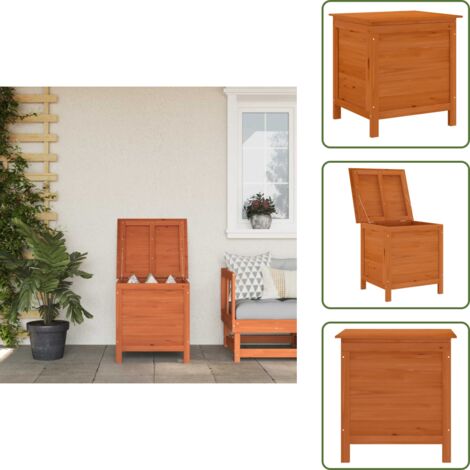 Muebles de jardín - vidaXL Arcón de jardín madera maciza abeto marrón 50x49x56,5 cm - Caja de almacenamiento