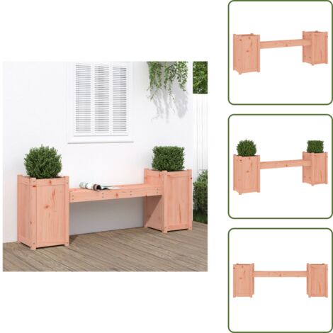 Muebles de jardín - vidaXL Banco con jardineras madera maciza de abeto Douglas 180x36x63cm - Banco de madera