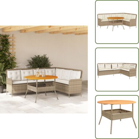 Muebles de jardín - vidaXL Set de sofás de jardín 2 pzas y cojines ratán sintético marrón - Sofá en forma de L