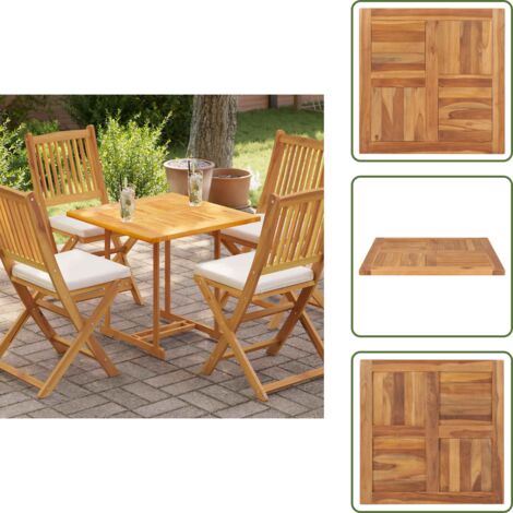 Muebles de jardín - vidaXL Superficie de mesa de madera maciza de teca 70x70x2,5 cm - Madera maciza