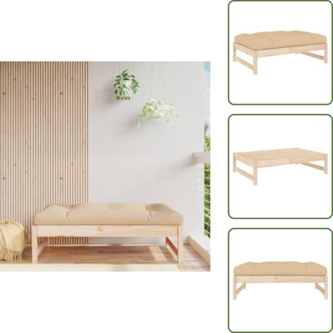 Muebles de jardín - vidaXL Taburete de jardín madera maciza de pino 120x80 cm - Reposapiés