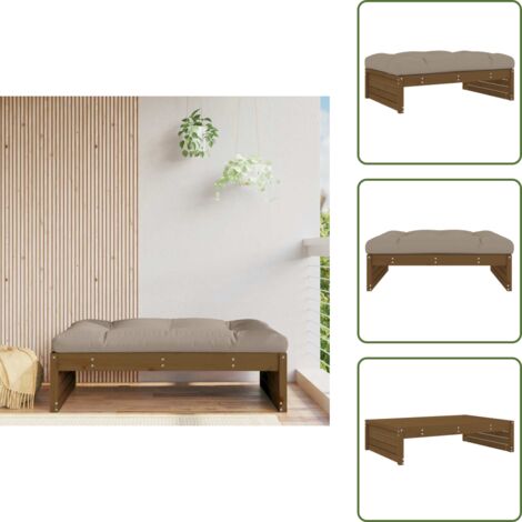 Muebles de jardín - vidaXL Taburete de jardín madera maciza de pino marrón miel 120x80 cm - Reposapiés