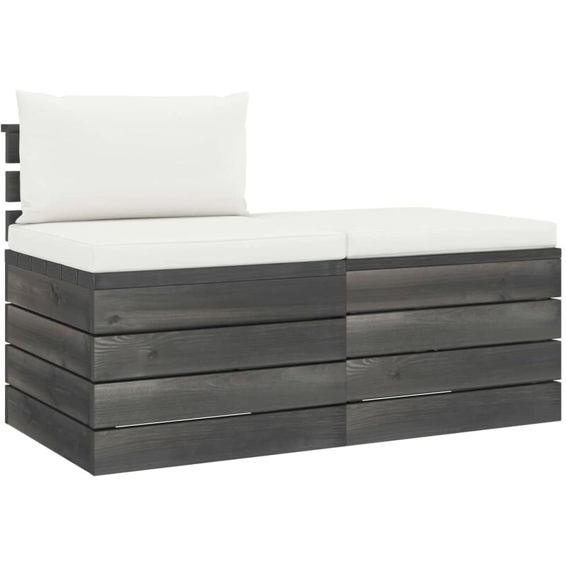

Muebles de jardín de palets 2 piezas cojines madera maciza pino - Crema