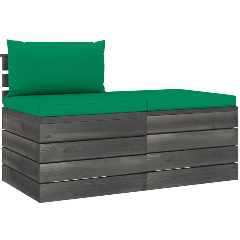 

Muebles de jardín de palets 2 piezas cojines madera maciza pino - Verde