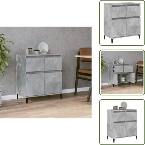 Muebles de madera contrachapada - vidaXL Aparador de madera contrachapada gris hormigón 60x35x70 cm - Armario de cocina