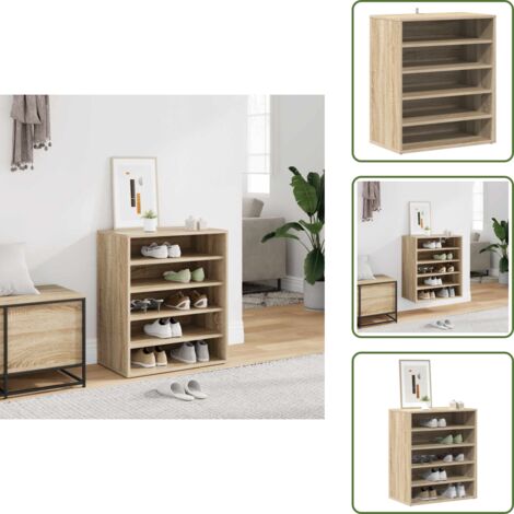 Muebles de madera contrachapada - vidaXL Mueble zapatero de madera contrachapada color roble 60x35x70 cm - Muebles para casa