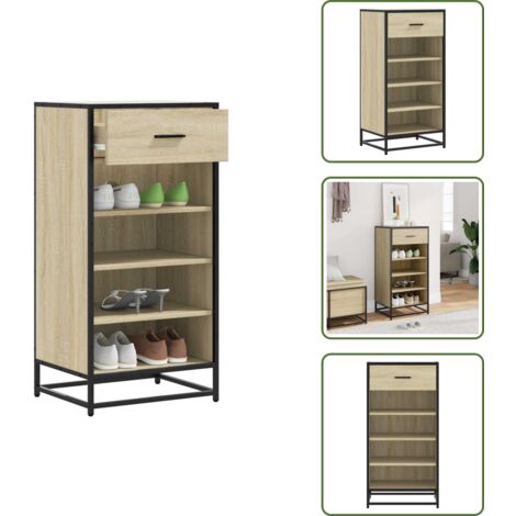 Muebles de madera contrachapada - vidaXL Mueble zapatero madera contrachapada roble sonoma 48x38x97,5 cm - Muebles decorativos