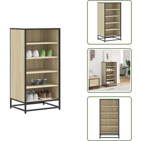 Muebles de madera contrachapada - vidaXL Mueble zapatero madera contrachapada roble sonoma 48x38x97,5 cm - Muebles decorativos