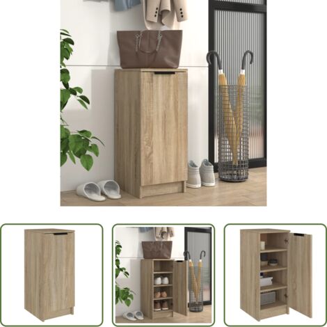 Muebles de madera -  Mueble zapatero madera contrachapada roble sonoma 30x35x70 cm