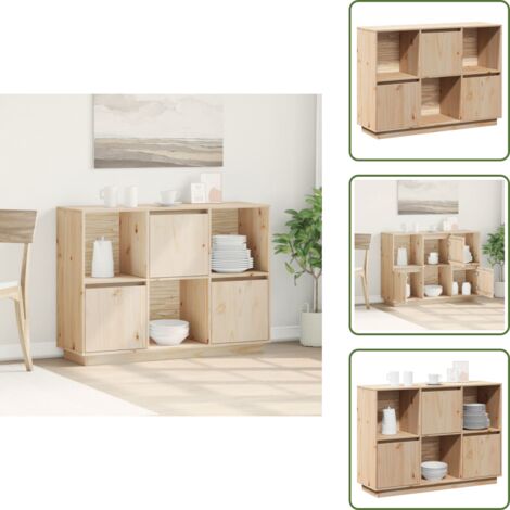 Muebles de madera - vidaXL Aparador de madera maciza de pino 110,5x35x80 cm - Armario auxiliar