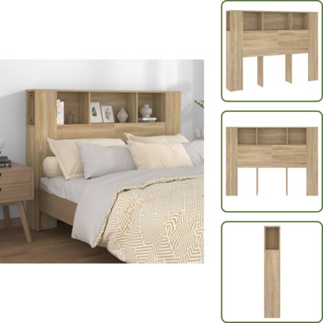 Muebles de madera - vidaXL Mueble cabecero color roble Sonoma 140x18,5x104,5 cm - Armario de roble