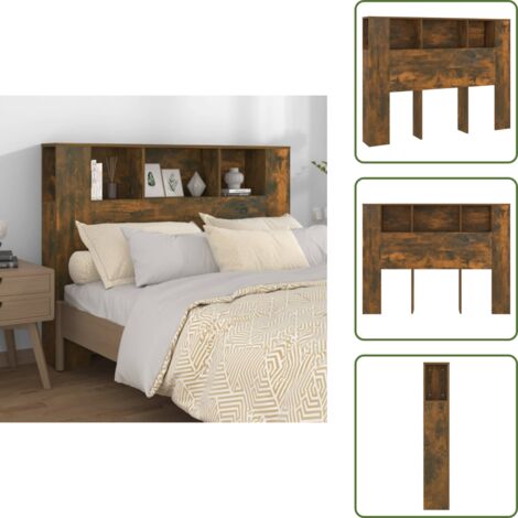 Muebles de madera - vidaXL Mueble cabecero roble ahumado 140x18,5x104,5 cm - Armario roble ahumado