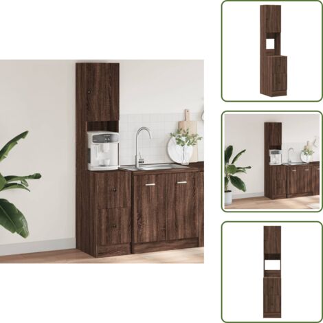 Muebles de madera - vidaXL Mueble de cocina madera ingeniería marrón roble 35x50x180 cm - Cocina organizada