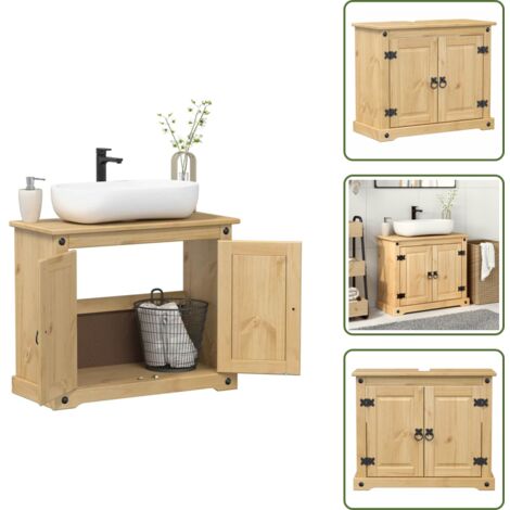 Muebles de madera - vidaXL Mueble de lavabo de baño Corona madera maciza pino 73x33x60 cm - Armario de baño de pino