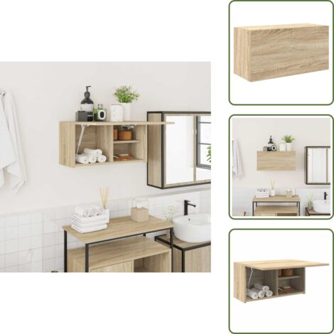 Muebles de madera - vidaXL Mueble de pared baño madera ingeniería roble Sonoma 60x25x30 cm - Armario de madera