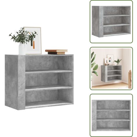 Muebles de madera - vidaXL Mueble de pared madera ingeniería gris hormigón 75x35x60 cm - Armario de madera