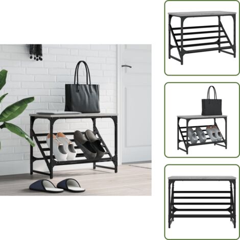 Muebles de madera - vidaXL Mueble zapatero madera de ingeniería gris Sonoma 60x30x45 cm - Muebles de cocina
