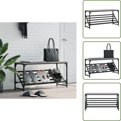 Muebles de madera - vidaXL Mueble zapatero madera de ingeniería gris Sonoma 90x30x45 cm - Muebles de cocina